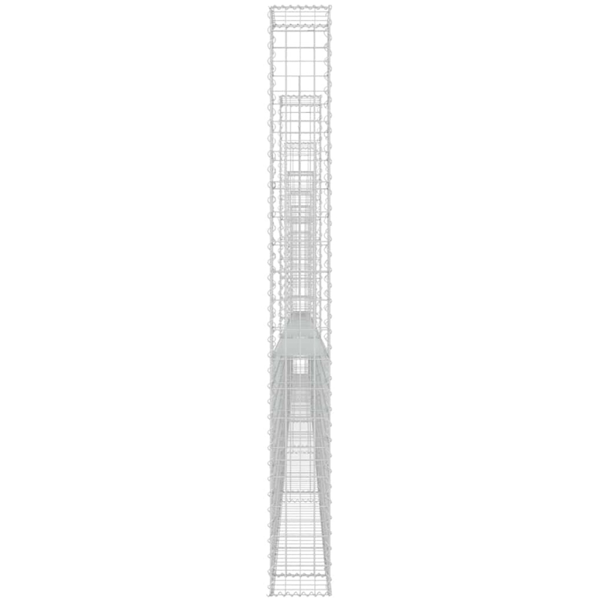 vidaXL Συρματοκιβώτιο σε U Σχήμα με 7 Στύλους 740x20x200 εκ Σιδερένιο