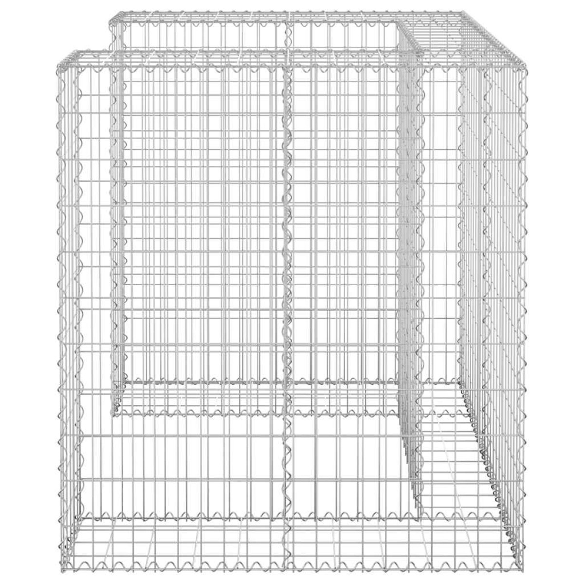 vidaXL Συρματοκιβώτιο Τοίχος για Κάδο 110x100x10 εκ από Γαλβαν. Χάλυβα