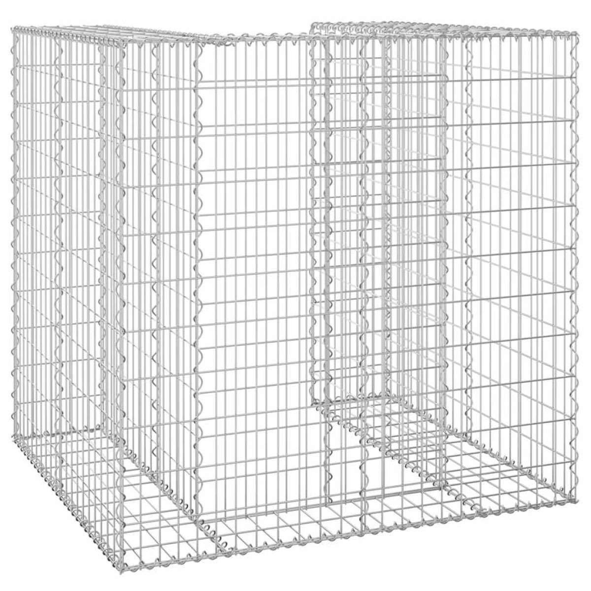vidaXL Συρματοκιβώτιο Τοίχος για Κάδο 110x100x10 εκ από Γαλβαν. Χάλυβα
