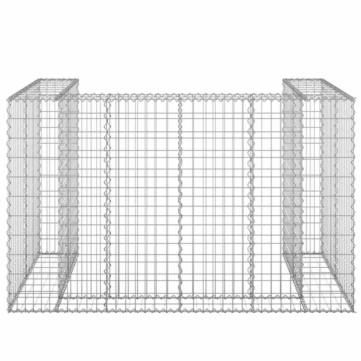 vidaXL Συρματοκιβώτιο Τοίχος για Κάδους 180x100x110 εκ Γαλβαν. Χάλυβας