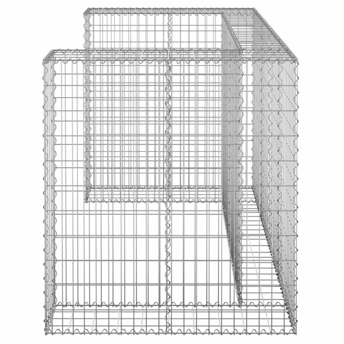 vidaXL Συρματοκιβώτιο Τοίχος για Κάδους 180x100x110 εκ Γαλβαν. Χάλυβας