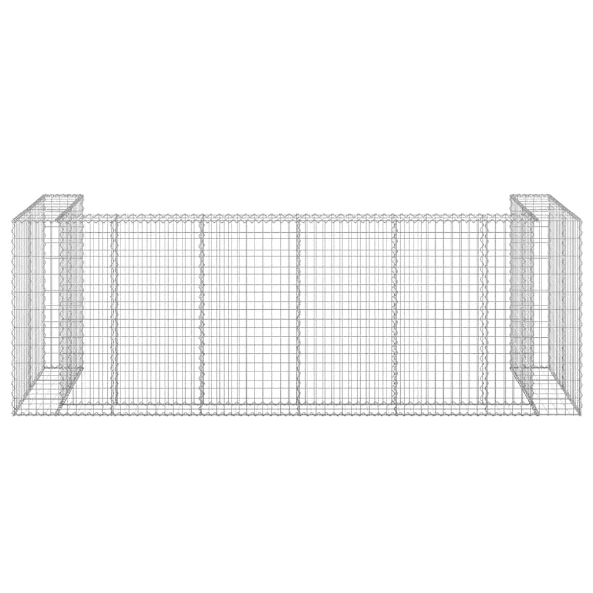vidaXL Συρματοκιβώτιο Τοίχος για Κάδους 325x100x110 εκ Γαλβαν. Χάλυβας