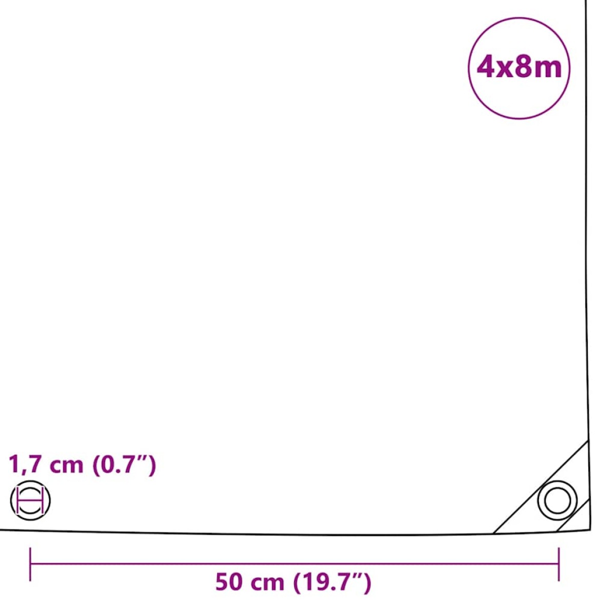 vidaXL Μουσαμάς Μαύρος 650 γρ./μ.² 4 x 8 μ.