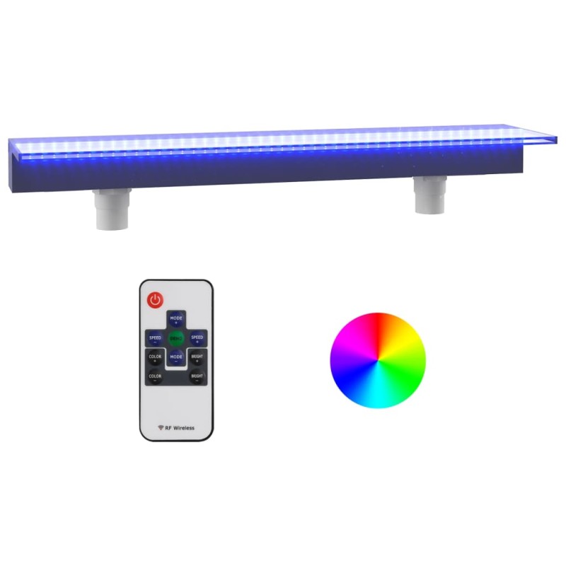 vidaXL Σιντριβάνι Καταρράκτης Πισίνας με RGB LED 108 εκ. Ακρυλικό