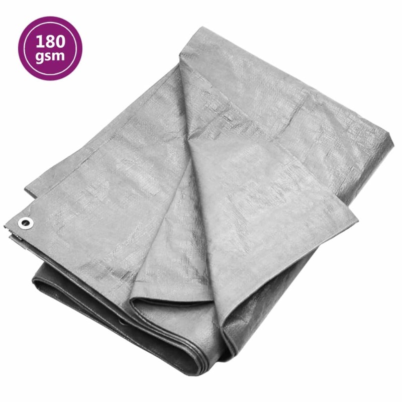 vidaXL Μουσαμάς Γκρι 180 γρ./μ.² 3 x 4 μ. από HDPE