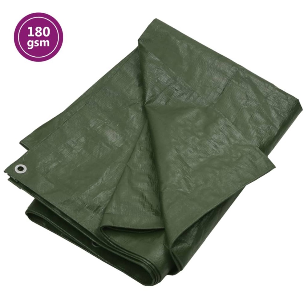 vidaXL Μουσαμάς Πράσινος 180 γρ./μ.² 8x12 μ. από HDPE