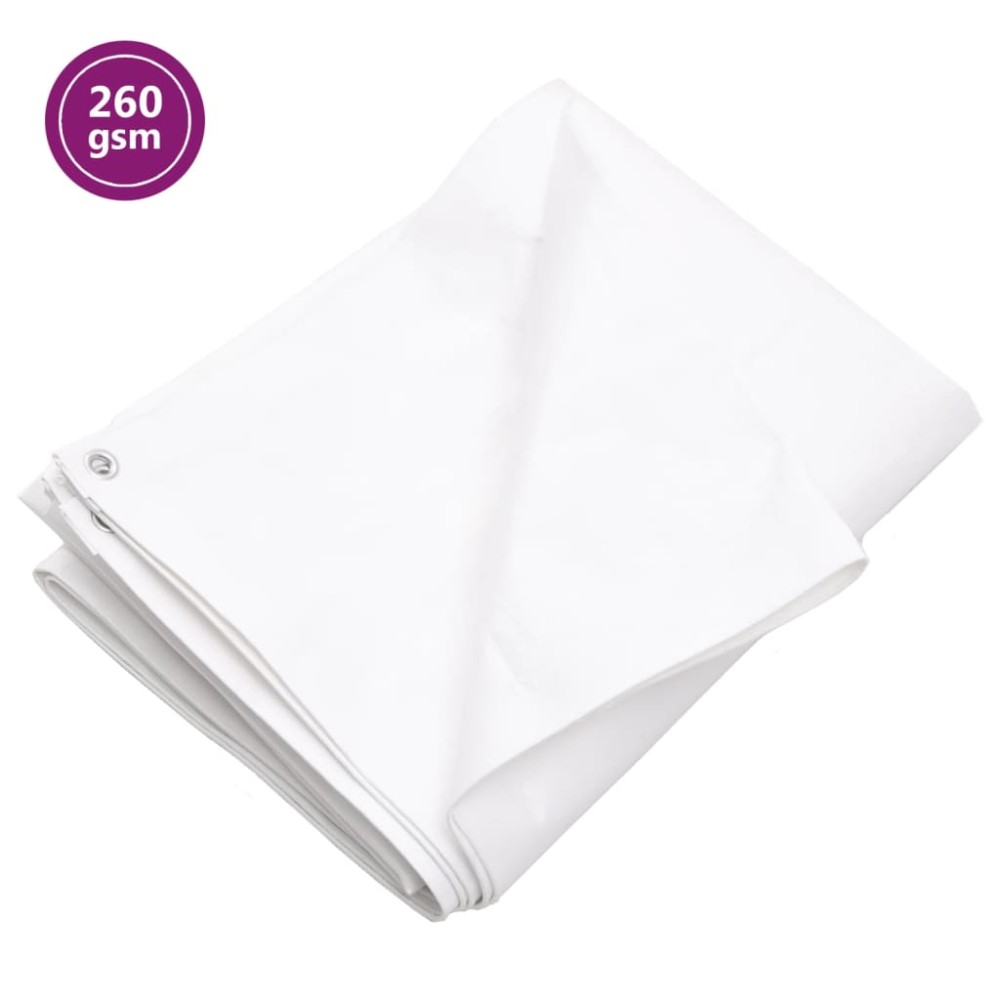 vidaXL Μουσαμάς Λευκός 260 γρ./μ.² 8x12 μ. από HDPE