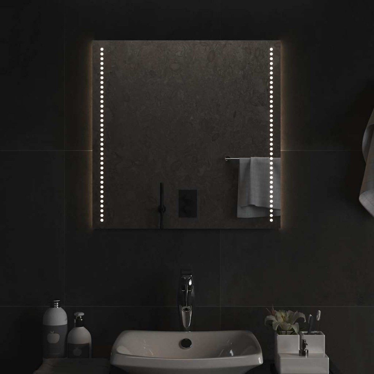 vidaXL Καθρέφτης Μπάνιου με LED 60x60 εκ.