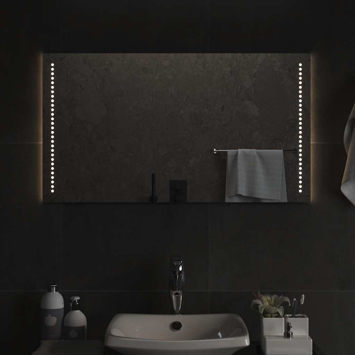 vidaXL Καθρέφτης Μπάνιου με LED 90x50 εκ.