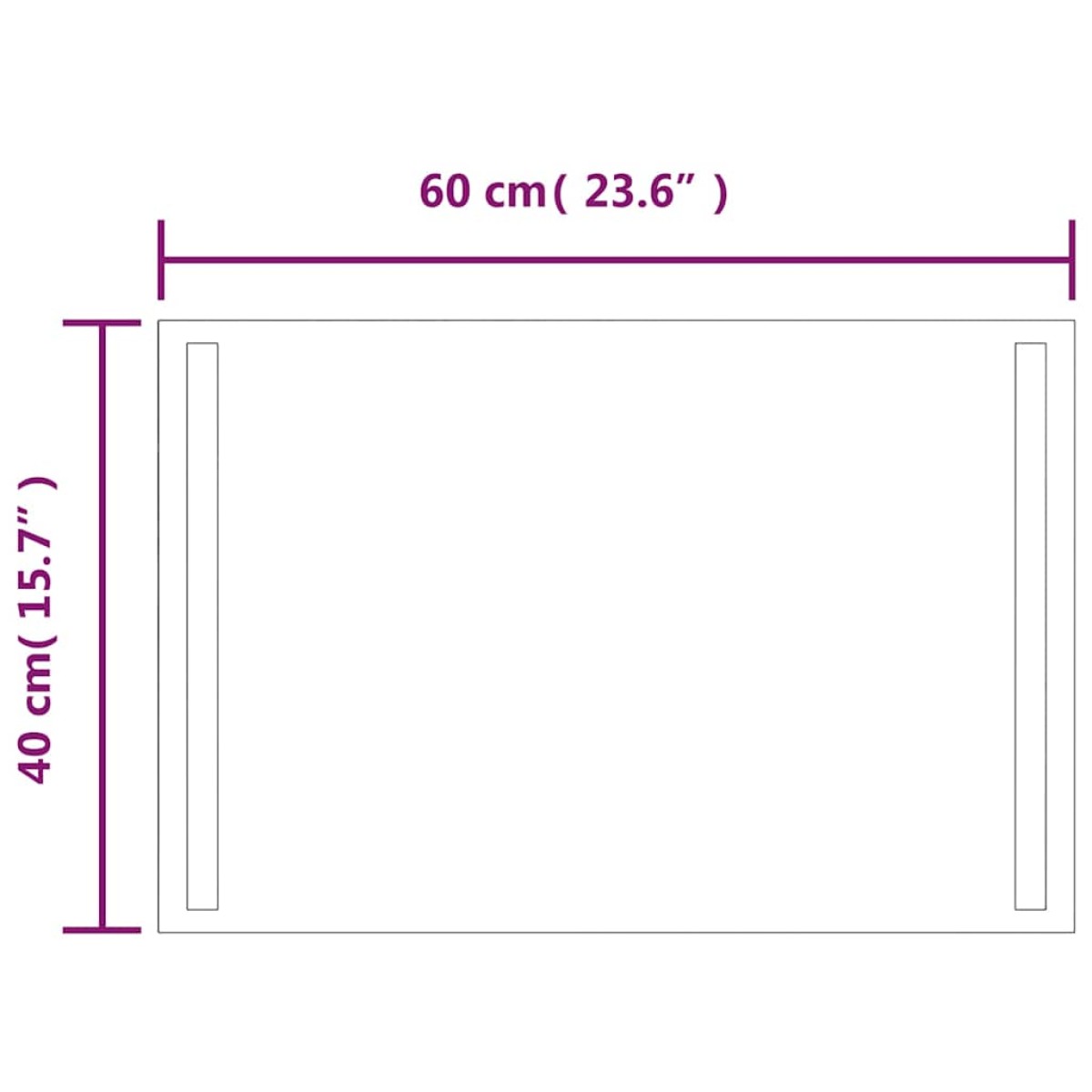 vidaXL Καθρέφτης Μπάνιου με LED 60x40 εκ.