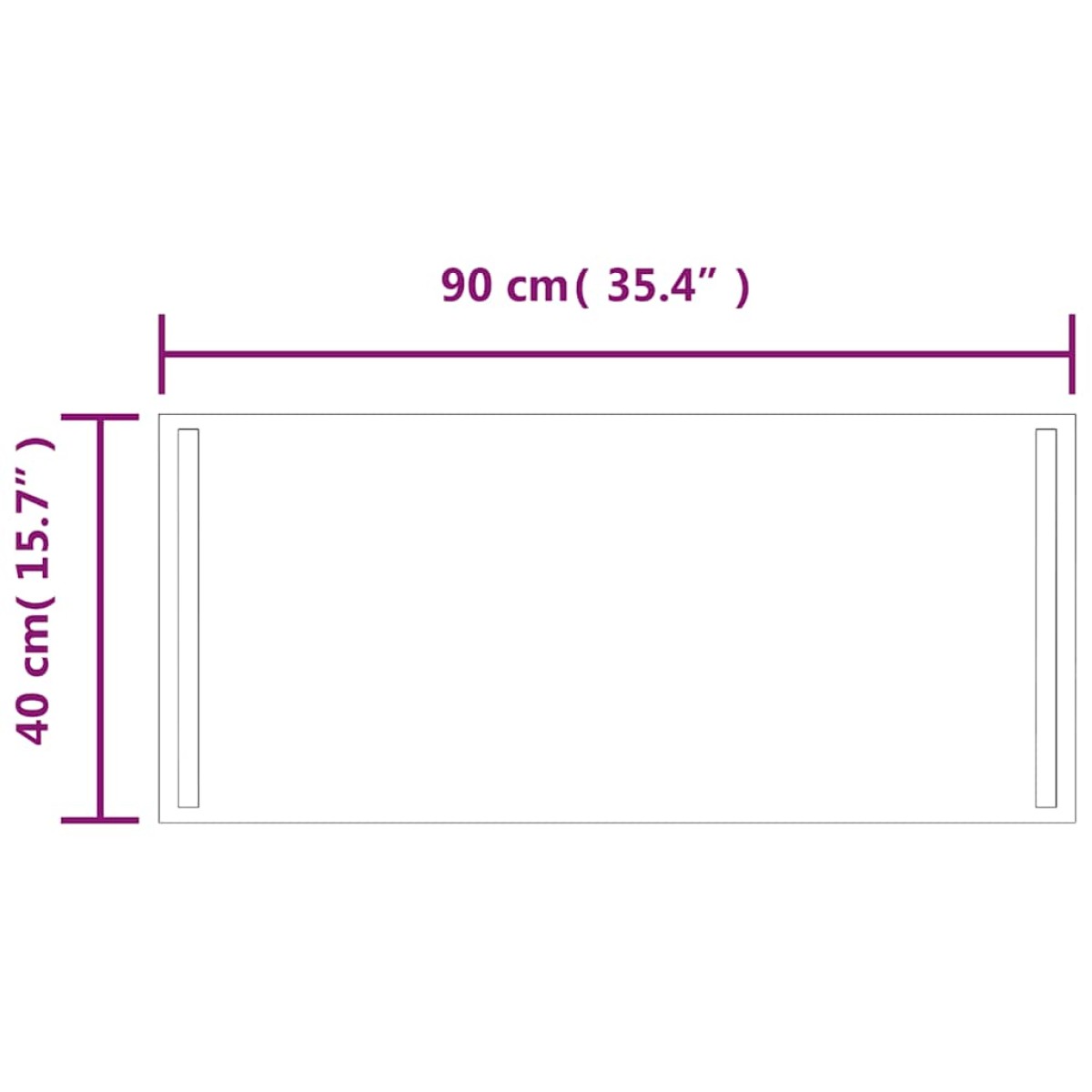 vidaXL Καθρέφτης Μπάνιου με LED 90x40 εκ.