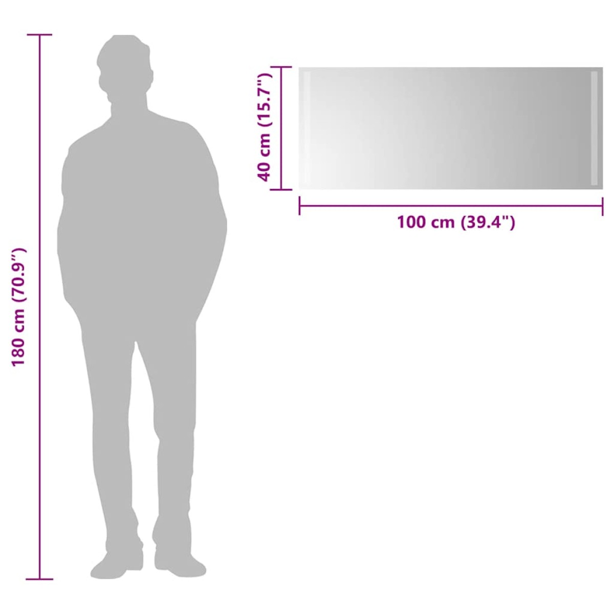 vidaXL Καθρέφτης Μπάνιου με LED 100x40 εκ.