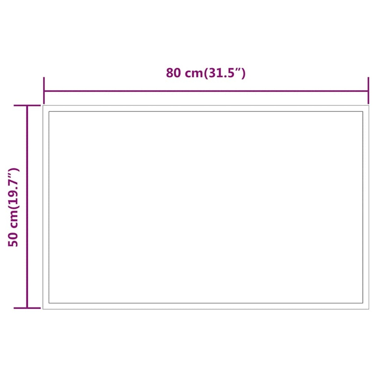 vidaXL Καθρέφτης Μπάνιου με LED 80x50 εκ.