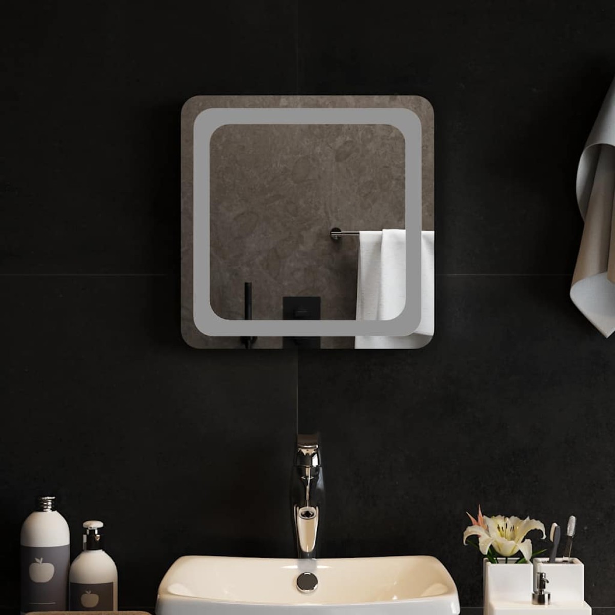 vidaXL Καθρέφτης Μπάνιου με LED 40x40 εκ.