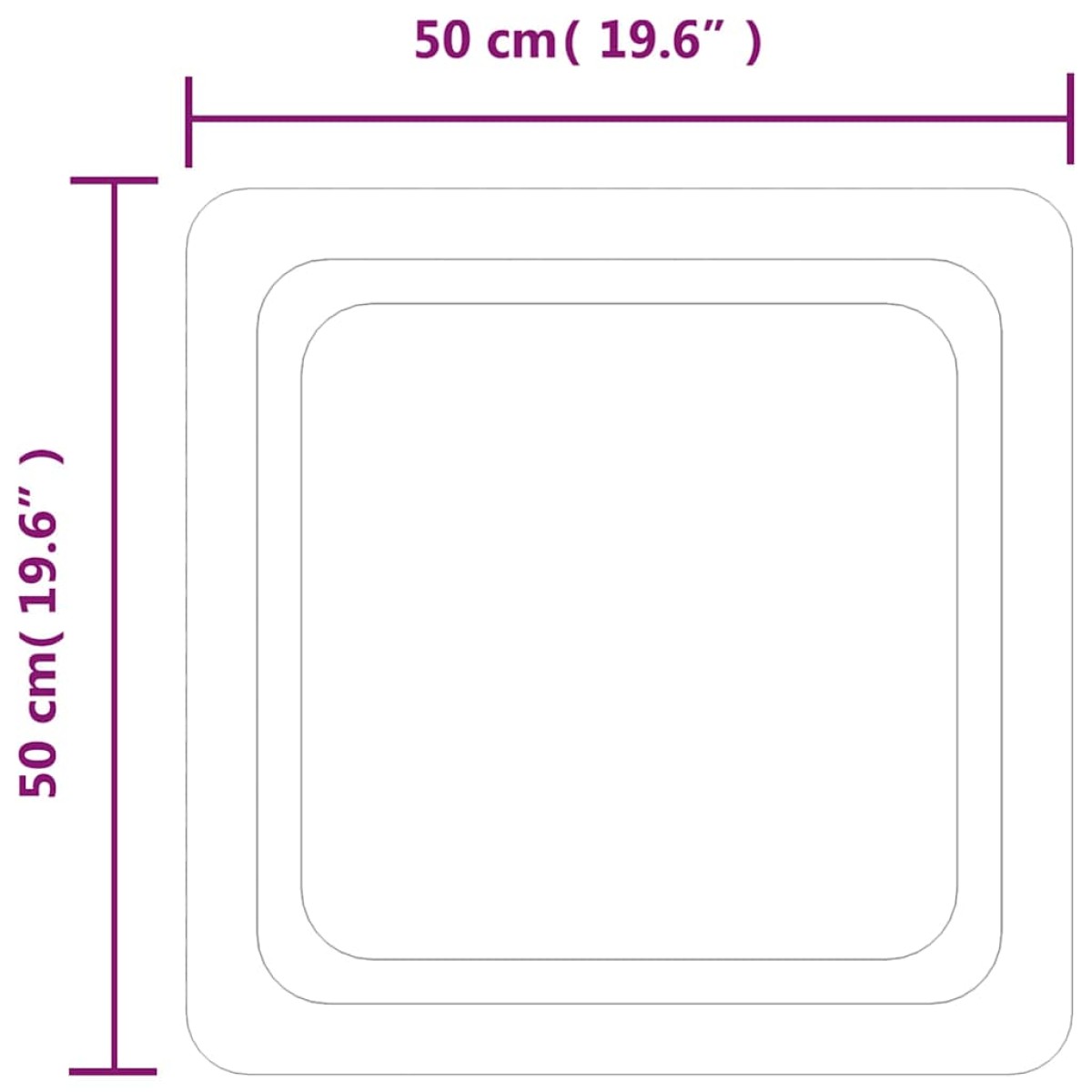 vidaXL Καθρέφτης Μπάνιου με LED 50x50 εκ.