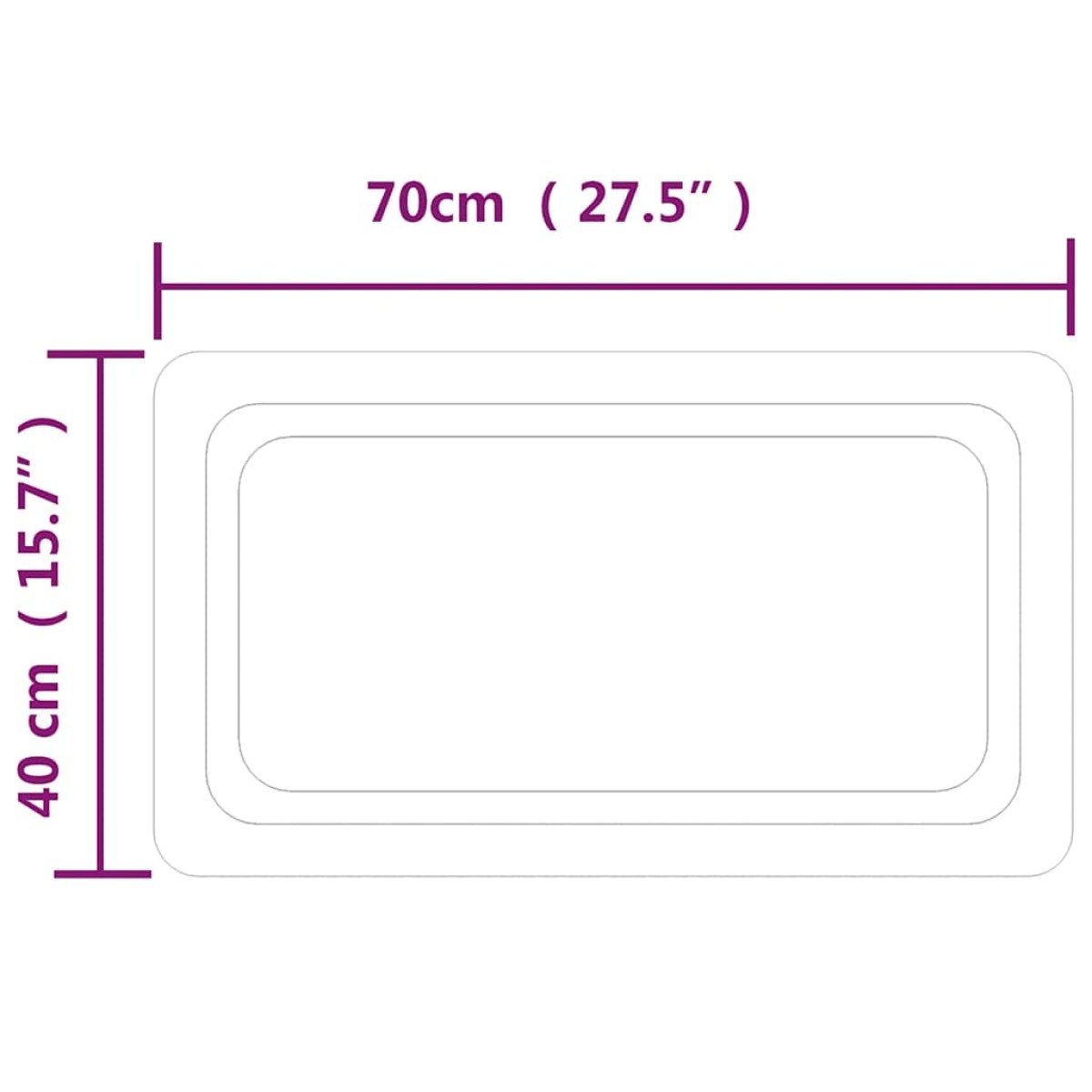 vidaXL Καθρέφτης Μπάνιου με LED 70x40 εκ.