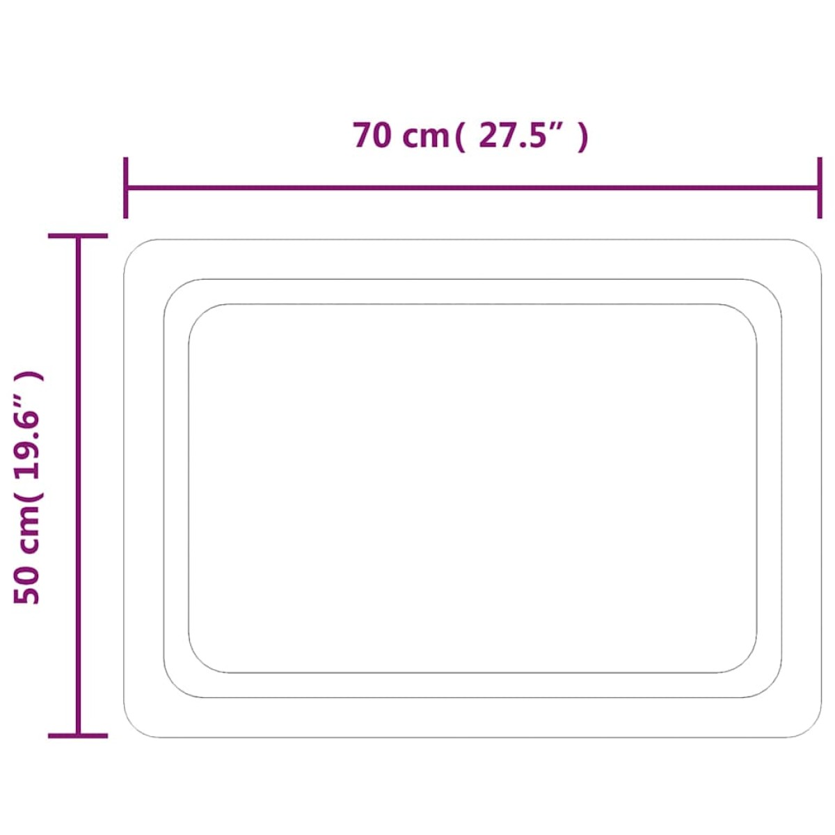 vidaXL Καθρέφτης Μπάνιου με LED 70x50 εκ.