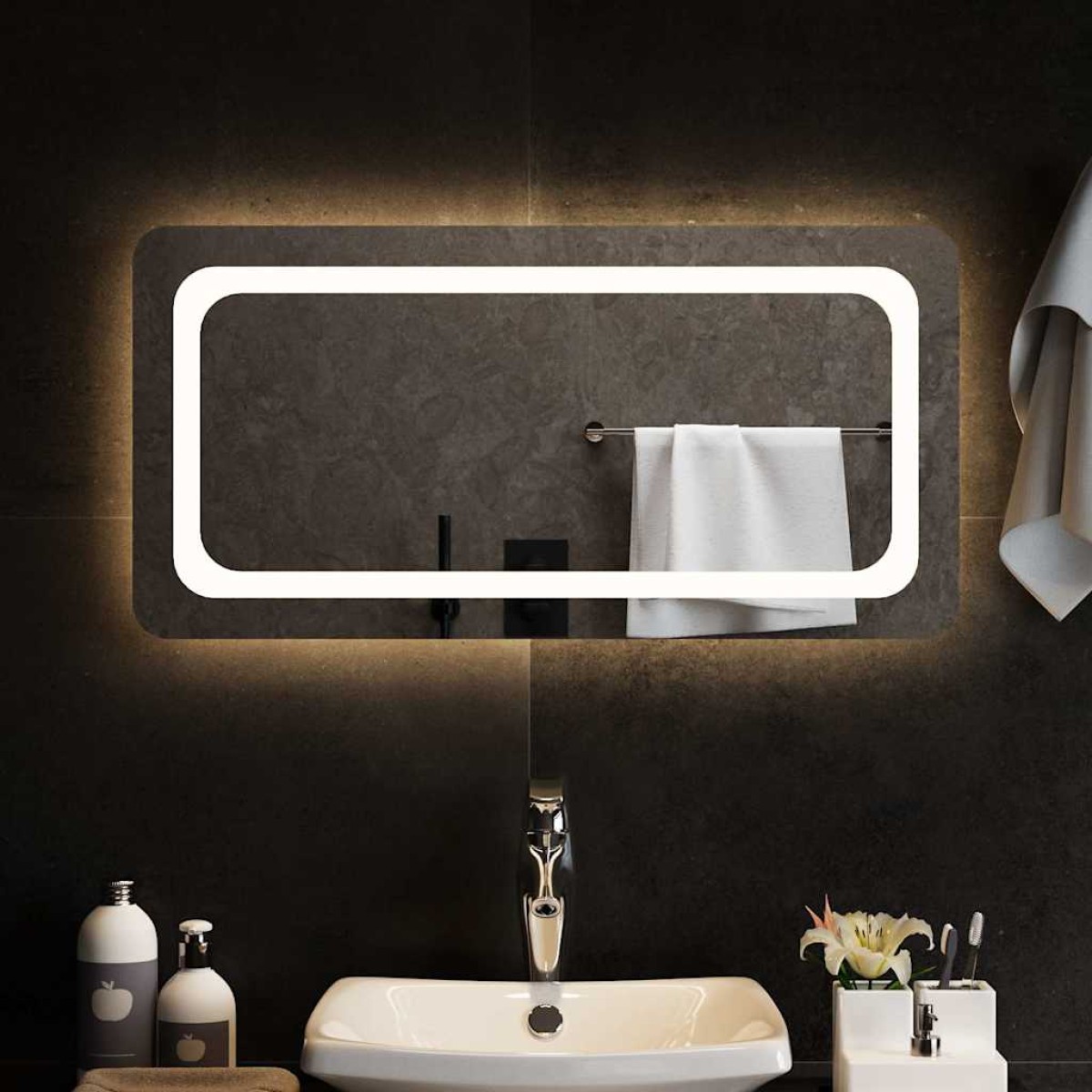 vidaXL Καθρέφτης Μπάνιου με LED 80x40 εκ.