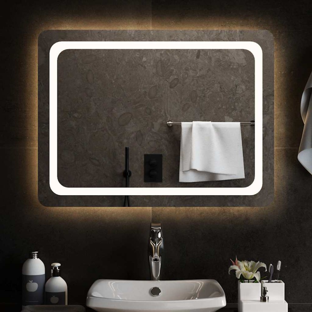 vidaXL Καθρέφτης Μπάνιου με LED 80x60 εκ.