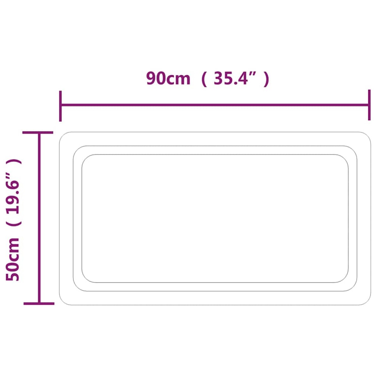 vidaXL Καθρέφτης Μπάνιου με LED 90x50 εκ.