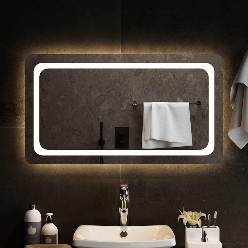 vidaXL Καθρέφτης Μπάνιου με LED 90x50 εκ.