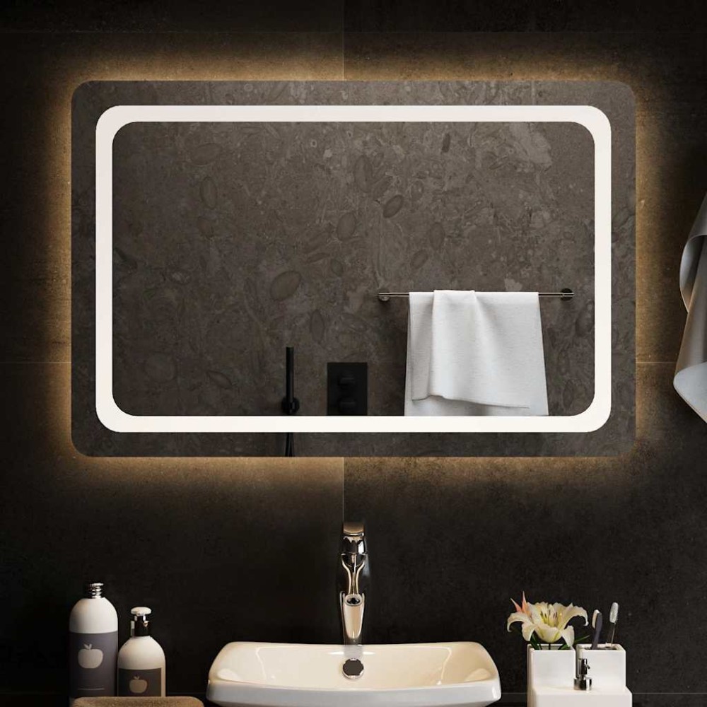 vidaXL Καθρέφτης Μπάνιου με LED 90x60 εκ.