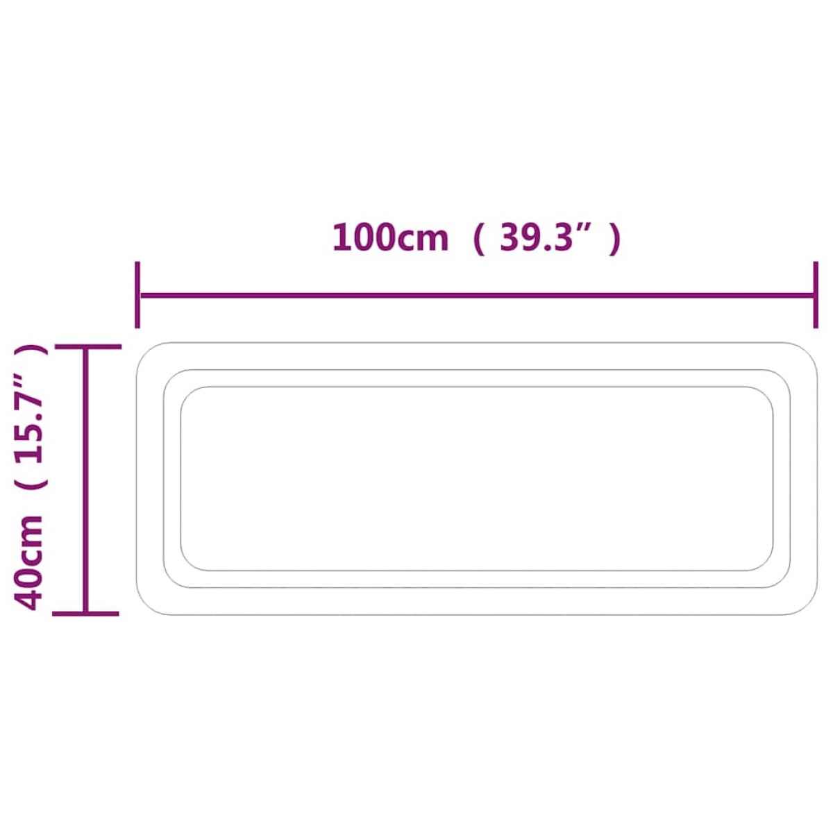 vidaXL Καθρέφτης Μπάνιου με LED 100x40 εκ.