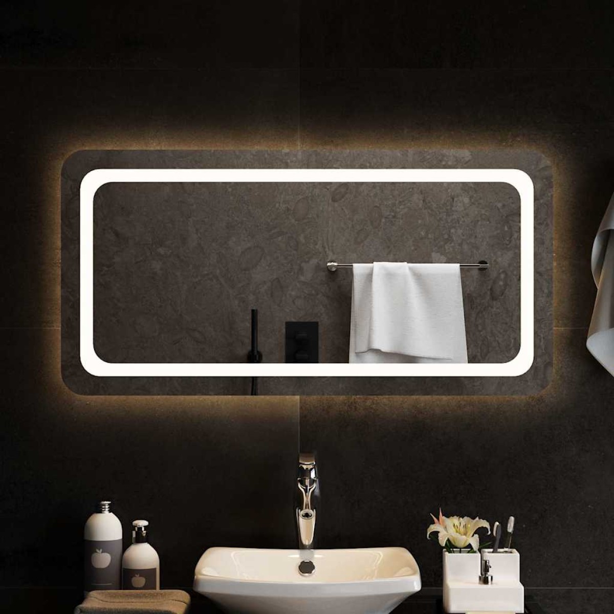 vidaXL Καθρέφτης Μπάνιου με LED 100x50 εκ.