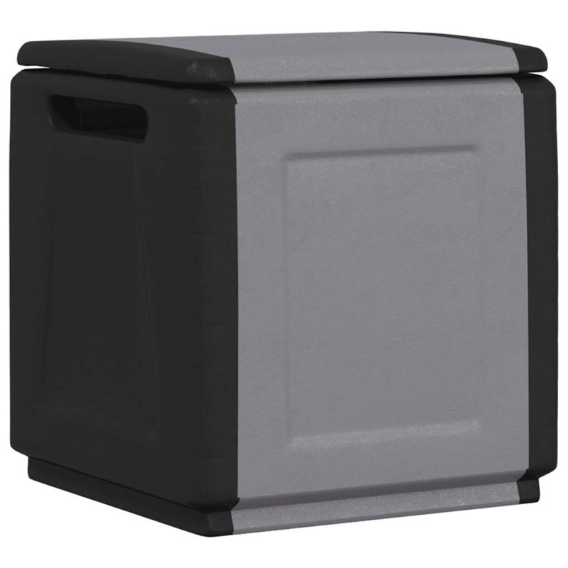vidaXL Μπαούλο Αποθήκευσης Κήπου 54x53x57 εκ. Σκ. Γκρι/Μαύρο 130 Λίτρα