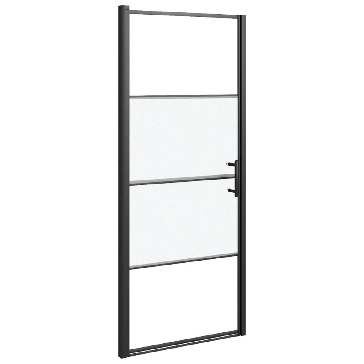 vidaXL Πόρτα Ντουζιέρας Μαύρη με Αμμοβολή 91x195 εκ. από Ψημένο Γυαλί