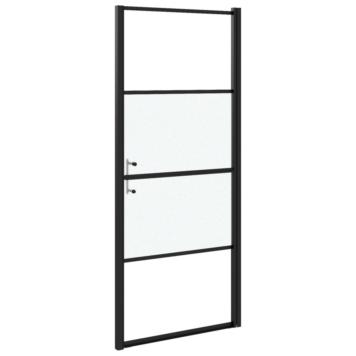 vidaXL Πόρτα Ντουζιέρας Μαύρη με Αμμοβολή 91x195 εκ. από Ψημένο Γυαλί