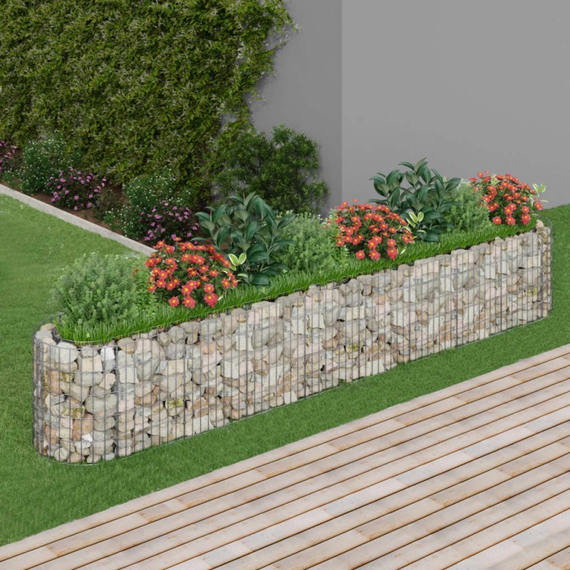 vidaXL Συρματοκιβώτιο-Γλάστρα Υπερυψωμένη 330x50x50 εκ. Γαλβαν. Ατσάλι