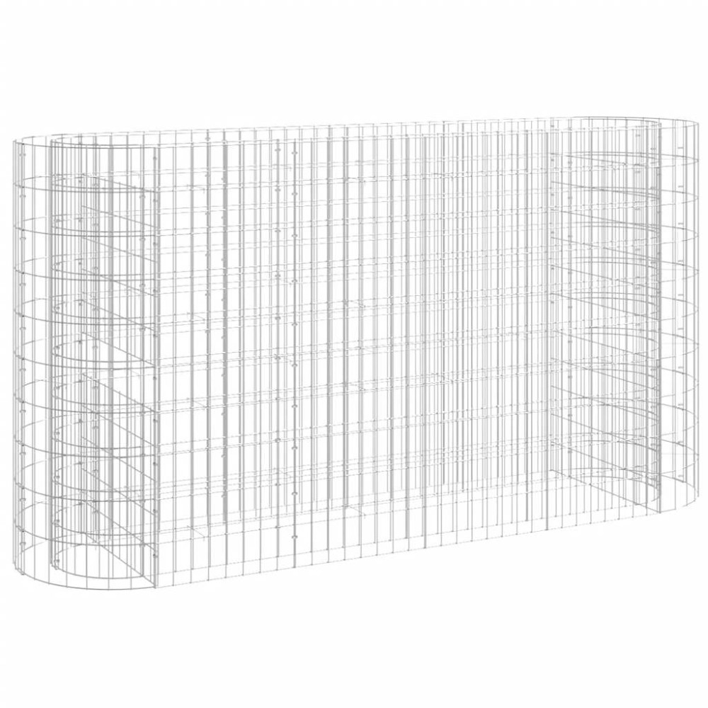 vidaXL Συρματοκιβώτιο-Γλάστρα Υπερυψωμένη 190x50x100 εκ Γαλβαν. Ατσάλι