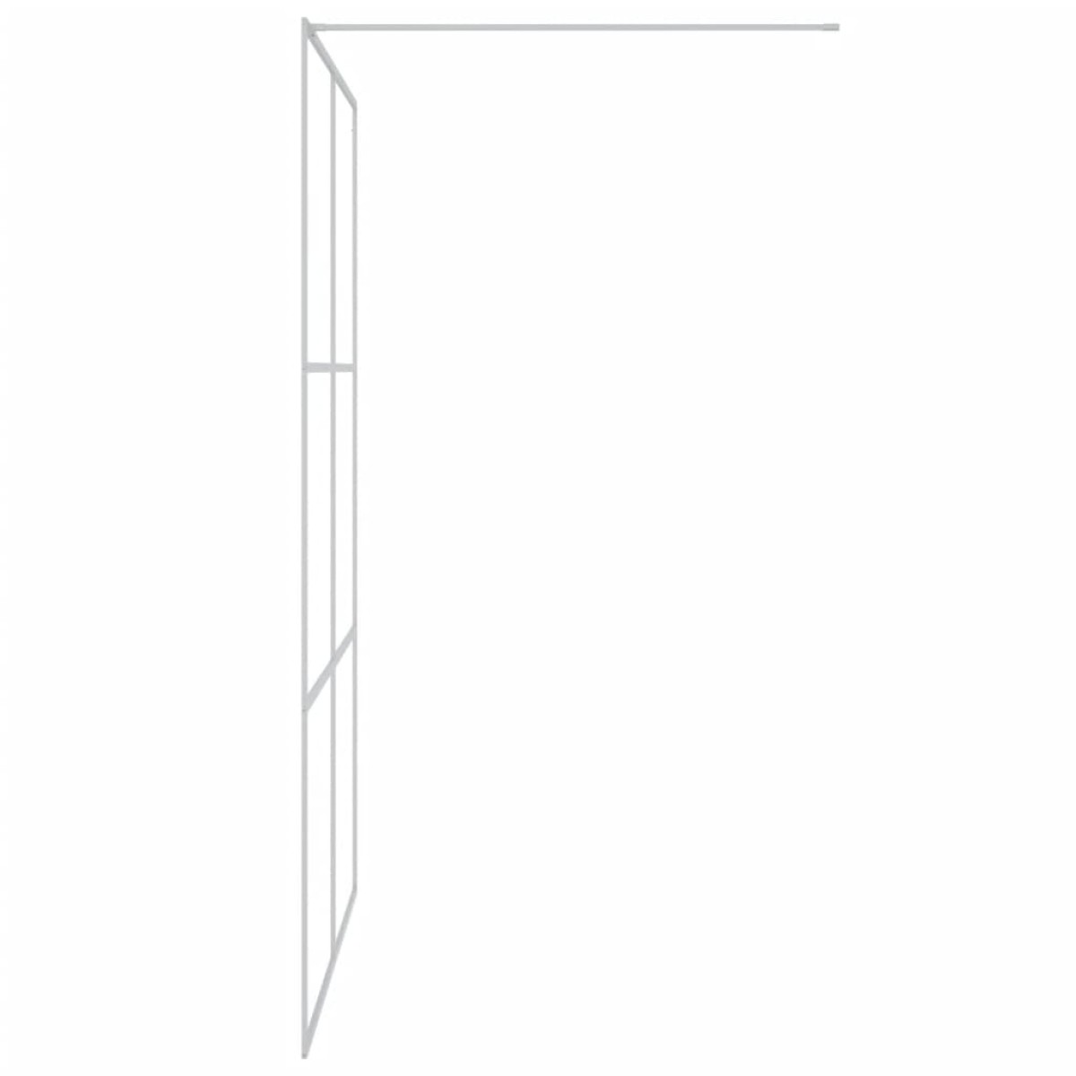 vidaXL Διαχωριστικό Ντουζιέρας Ασημί 140 x 195 εκ. Διάφανο Γυαλί ESG