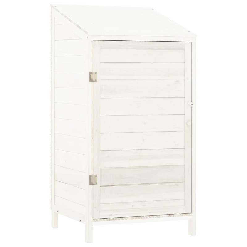 vidaXL Αποθήκη Κήπου Λευκή 55 x 52 x 112 εκ. από Μασίφ Ξύλο Ελάτης