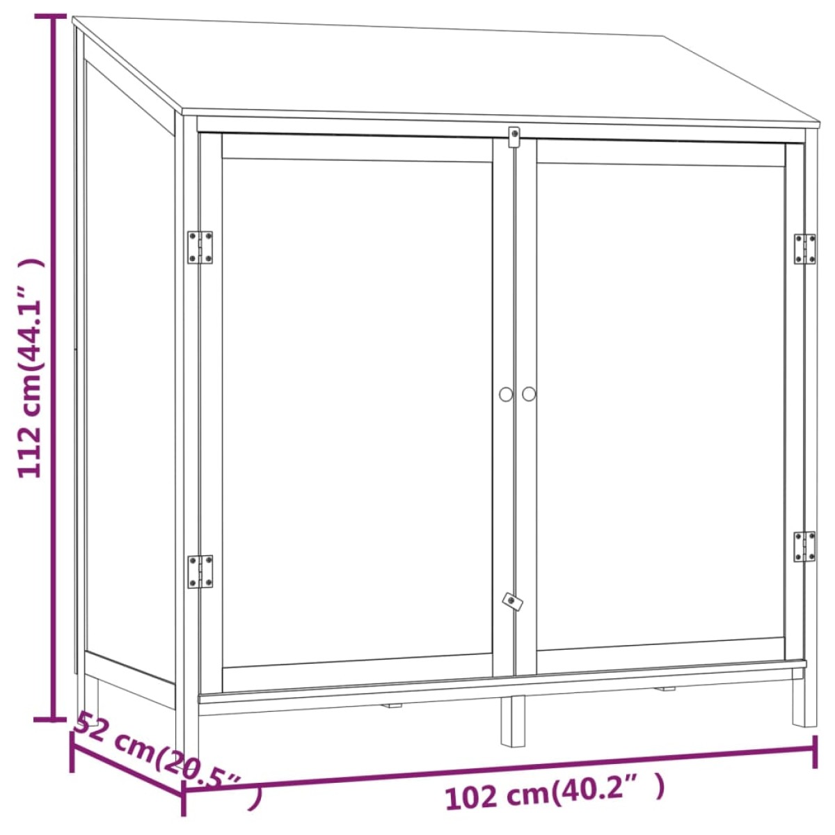 vidaXL Αποθήκη Κήπου 102 x 52 x 112 εκ. από Μασίφ Ξύλο Ελάτης