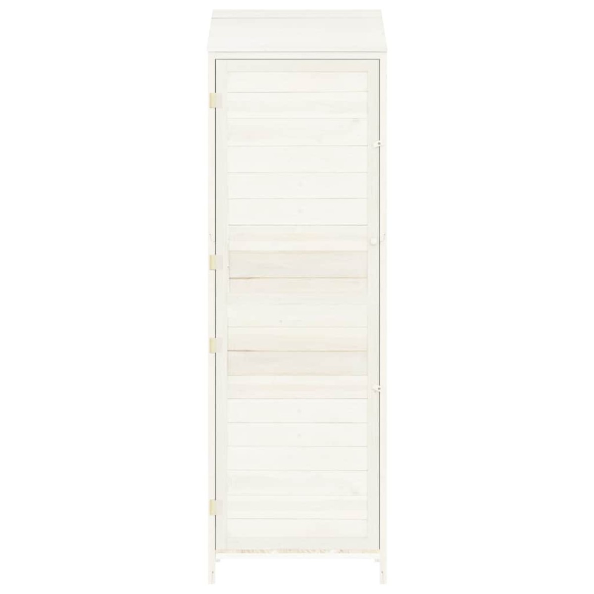 vidaXL Αποθήκη Κήπου Λευκή 55 x 52 x 174,5 εκ. από Μασίφ Ξύλο Ελάτης