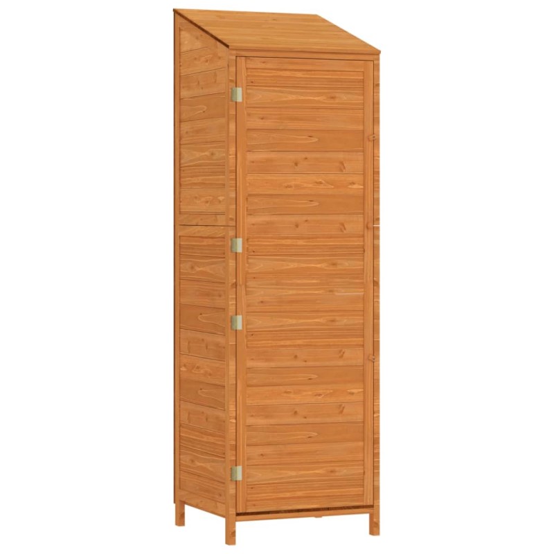 vidaXL Αποθήκη Κήπου Καφέ 55 x 52 x 174,5 εκ. από Μασίφ Ξύλο Ελάτης