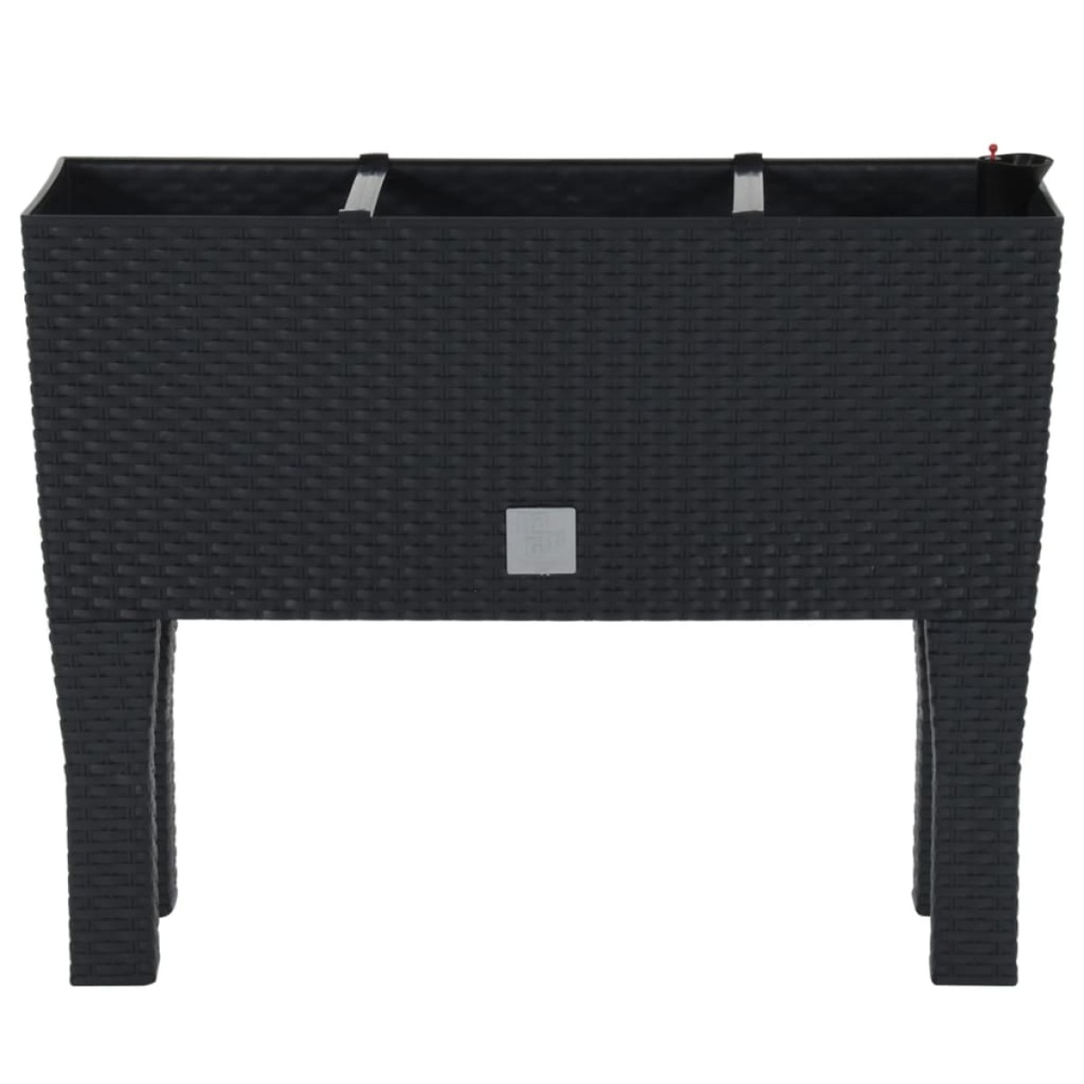 vidaXL Ζαρντινιέρα Υπερυψωμένη Ανθρακί 60x25x46 εκ. Ρατάν Πολυπρ/νίου