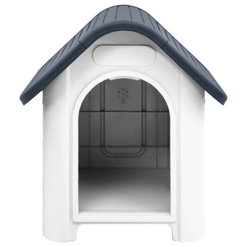 vidaXL Σπιτάκι Σκύλου Γκρι 59 x 75 x 66 εκ. από Πολυπροπυλένιο