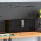 vidaXL Κουτί Αποθήκευσης Μαύρο 50 x 15 x 20,5 εκ. από Αλουμίνιο