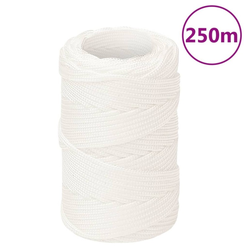 vidaXL Σχοινί Ναυτιλίας Ολόλευκο 2 χιλ. 250 μ. από Πολυπροπυλένιο