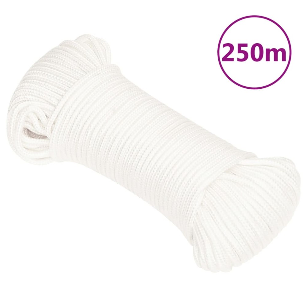 vidaXL Σχοινί Ναυτιλίας Ολόλευκο 3 χιλ. 250 μ. από Πολυπροπυλένιο