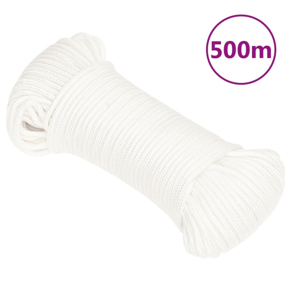 vidaXL Σχοινί Ναυτιλίας Ολόλευκο 5 χιλ. 500 μ. από Πολυπροπυλένιο