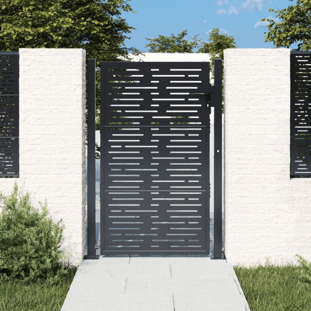vidaXL Πόρτα Κήπου Ανθρακί Τετράγωνη 100x125 εκ. από Ατσάλι
