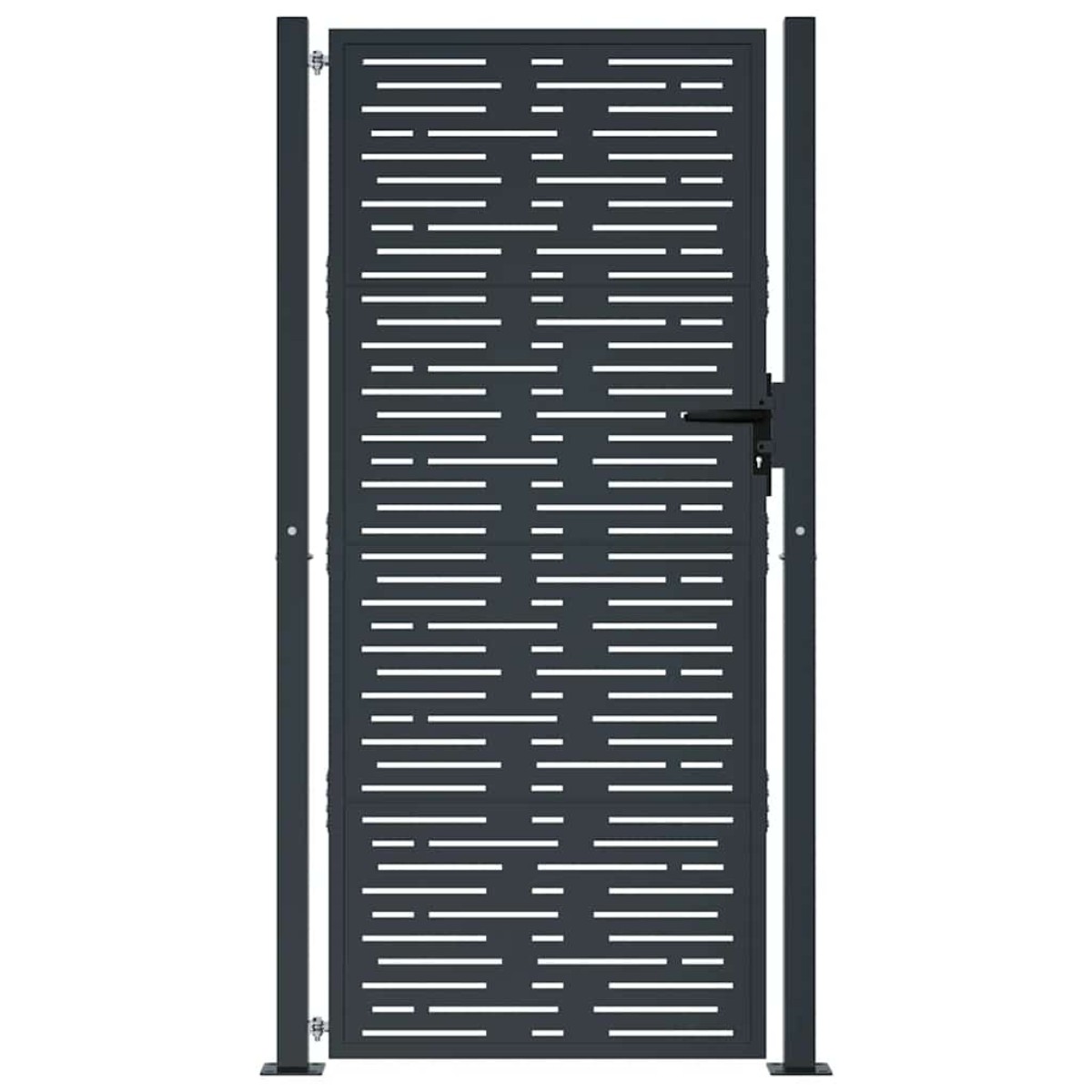 vidaXL Πύλη Κήπου Ανθρακί Τετράγωνο Σχέδιο 105 x 180 εκ. Ατσάλινη