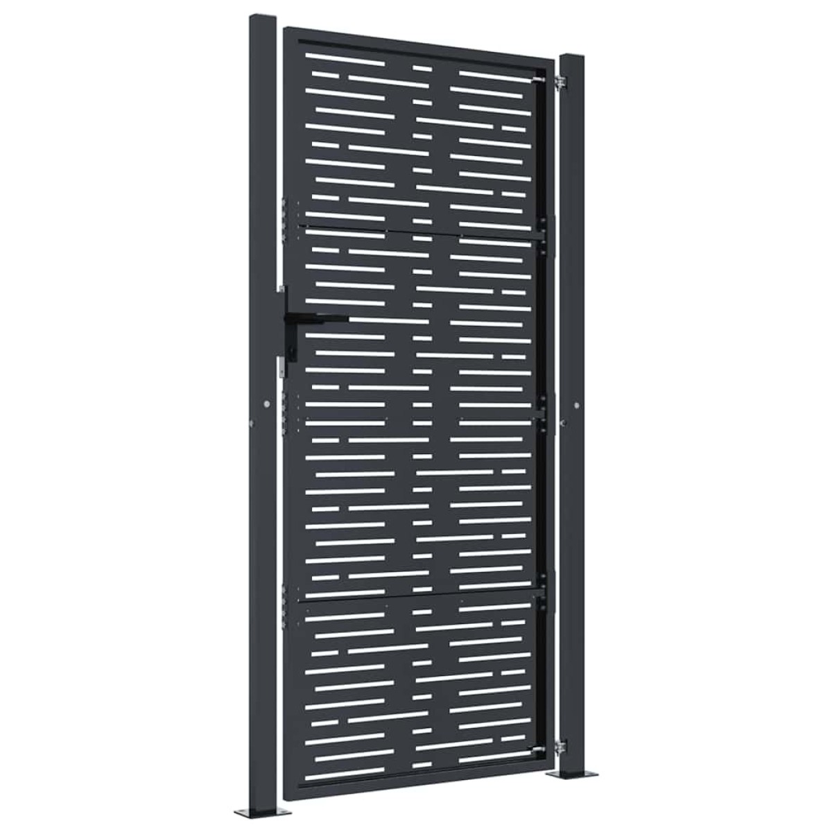 vidaXL Πύλη Κήπου με Τετράγωνο Σχέδιο Ανθρακί 105 x 205 εκ. Ατσάλινη