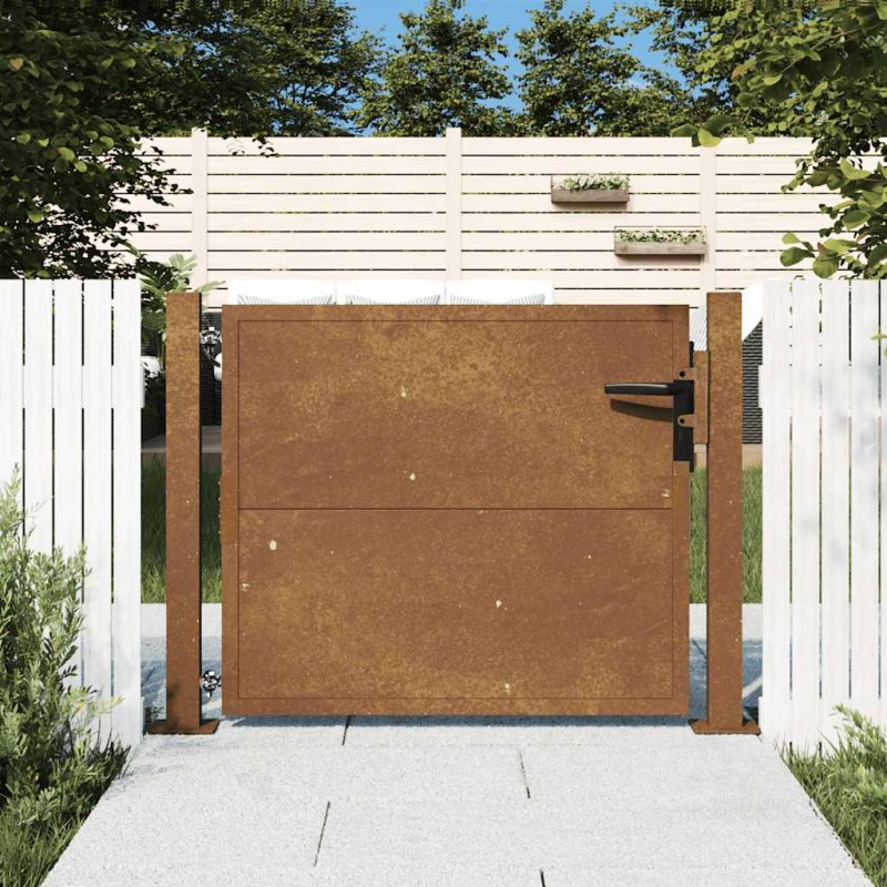 vidaXL Πόρτα Κήπου 100x100 εκ. από Ατσάλι Corten