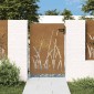 vidaXL Πύλη Κήπου με Σχέδιο Γρασίδι 85 x 125 εκ. από Ατσάλι Corten