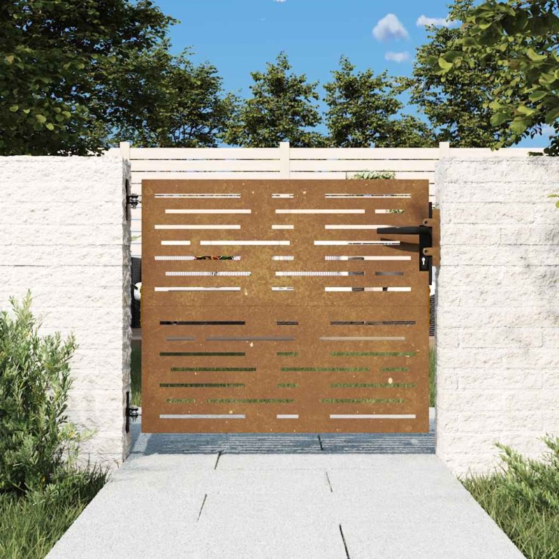 vidaXL Πόρτα Κήπου Τετράγωνη 85x75 εκ. από Ατσάλι Corten
